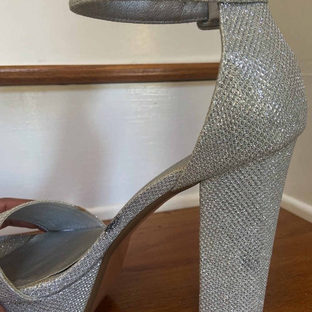 Womens Silver Open Toe Platform - image 7